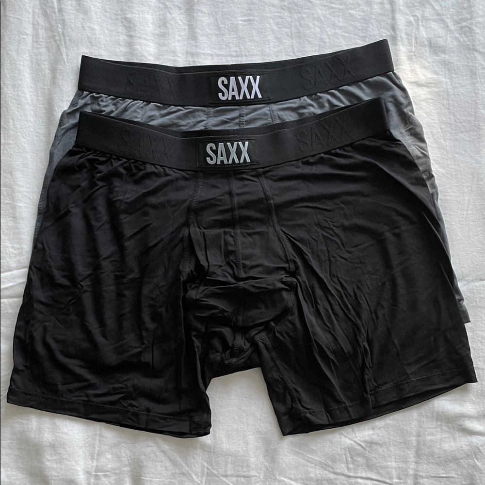 SAXX Men's Boxer Briefs in Black and Dark Gray - (2) New - No tags